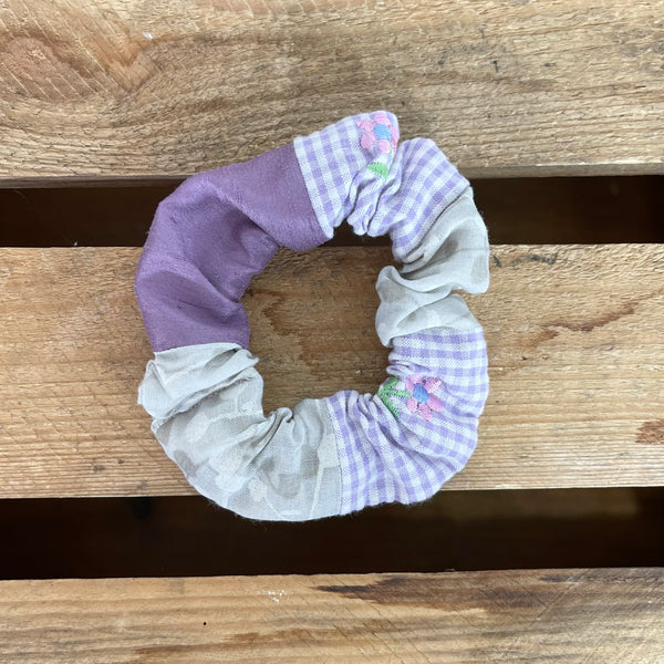 Patchwork Scrunchie - Earl Grey