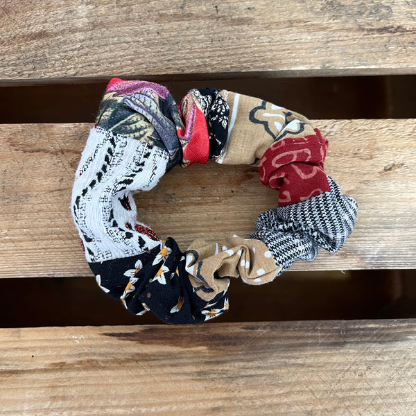 Patchwork Scrunchie - Deep Rose
