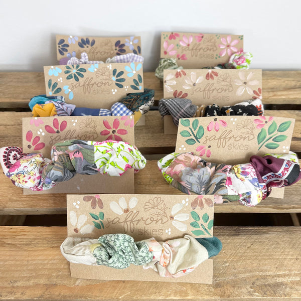 Patchwork Scrunchie - Earl Grey