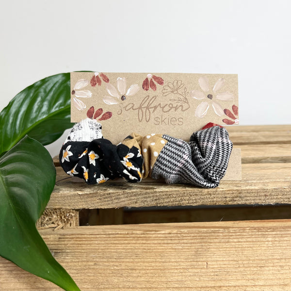 Patchwork Scrunchie - Deep Rose