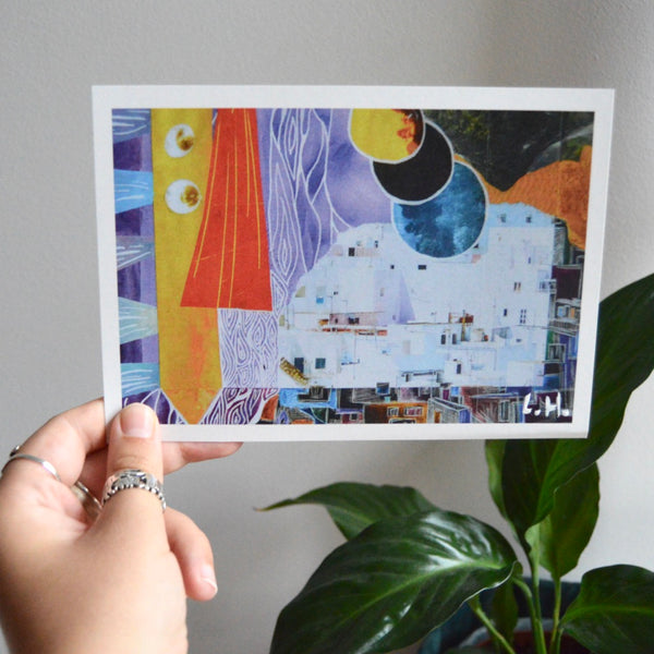 Print: Shape & Colour Abstract Collage on Recycled Card