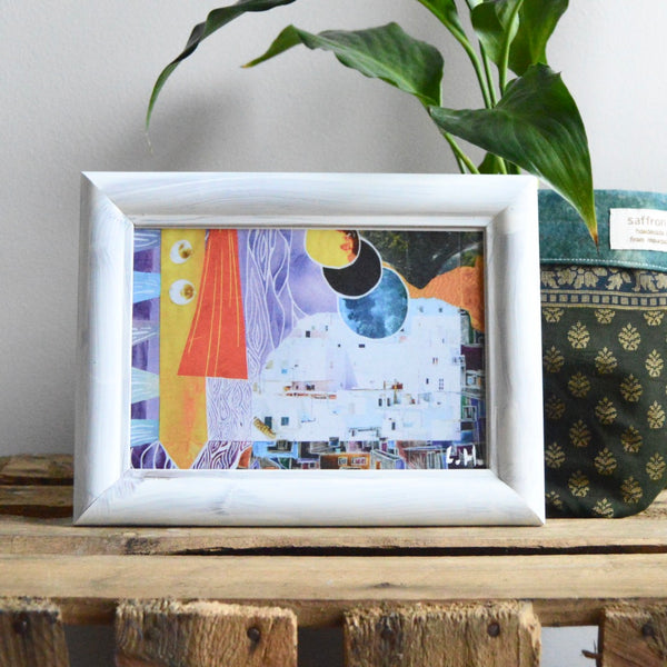 Print: Shape & Colour Abstract Collage on Recycled Card