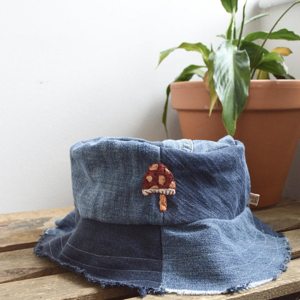 Made to Order: Frayed Brim Denim Bucket Hat