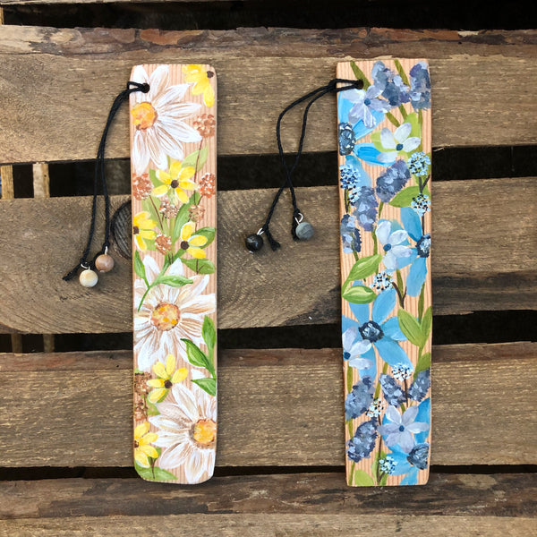 Wildflower Hand Painted Wooden Bookmarks