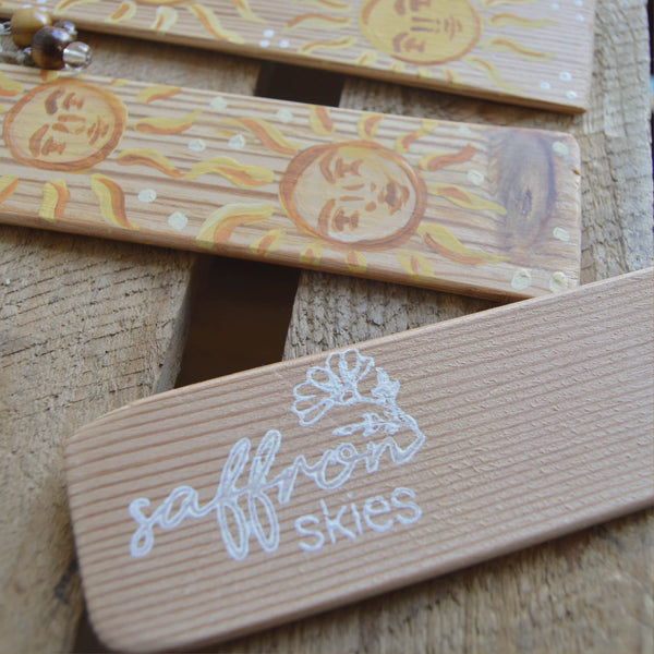 Smiling Sun Hand Painted Wooden Bookmarks