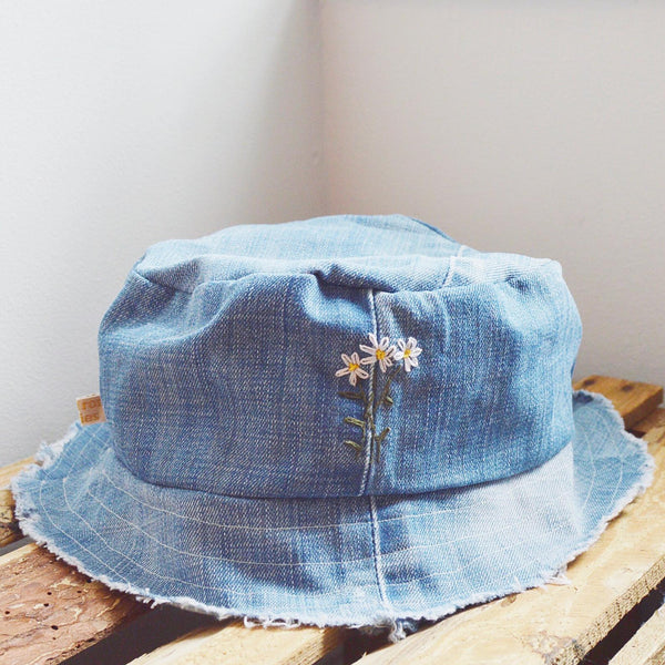Made to Order: Frayed Brim Denim Bucket Hat