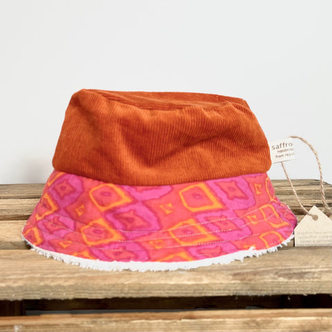 Reversible Bucket Hat - Fluffy Sunset Pink