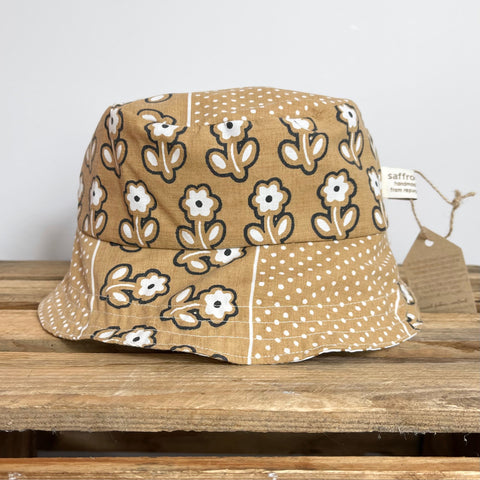 Reversible Bucket Hat - Biscuit Floral
