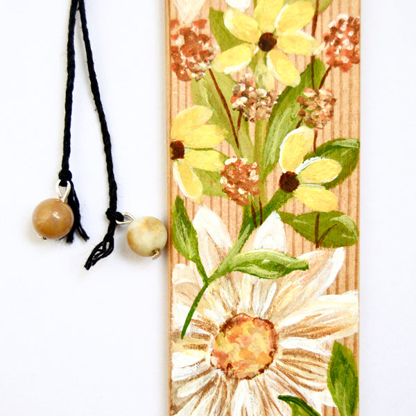 Wildflower Hand Painted Wooden Bookmarks